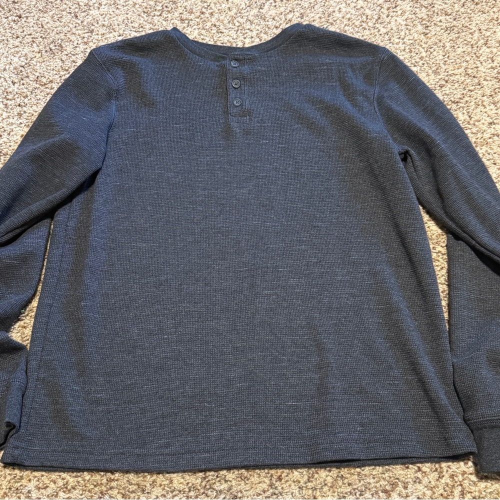 Sonoma Long Sleeve Henley Tee Charcoal Size XL